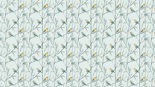 Papier peint oiseaux Motif de passereaux sur branches de bambou