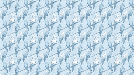 Papier peint oiseaux Motif délicat de perruches sur fond bleu