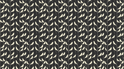 Papier peint oiseaux stylisés Motif d'oiseaux blancs sur fond noir