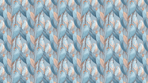 Papier peint oiseaux Un motif coloré de perroquets et de feuilles élégantes