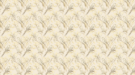Papier peint oiseaux vintage Un motif délicat d'oiseaux perchés sur des branches élégantes