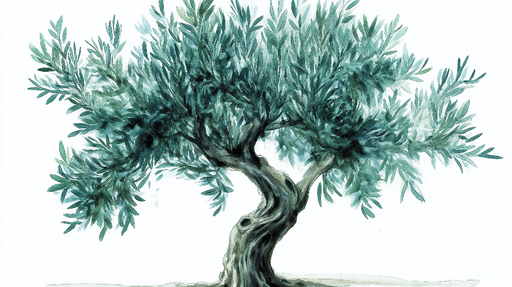 Papier peint olivier Illustration verte d un arbre d olivier aquarelle