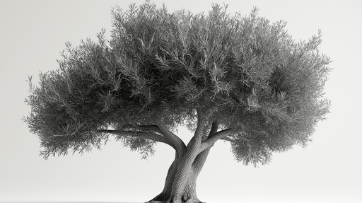Papier peint olivier Magnifique illustration d'un arbre en silhouette