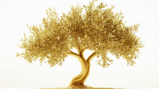 Papier peint olivier Un arbre majestueux aux teintes dorées et aux feuilles délicates