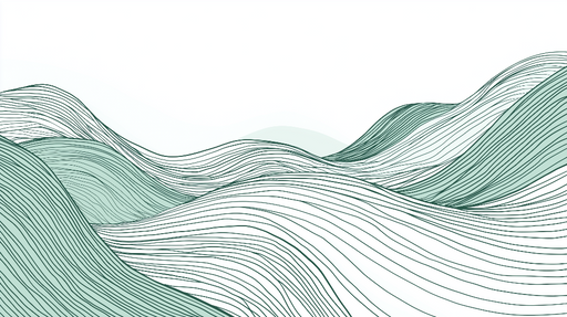 Papier peint ondulations Design fluide des vagues vertes et blanches