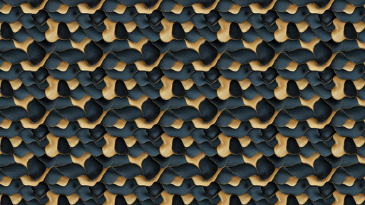 Papier peint ondulations dorées Motif moderne et élégant avec des vagues noir et or