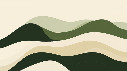 Papier peint ondulations Motif abstrait de collines en verts doux