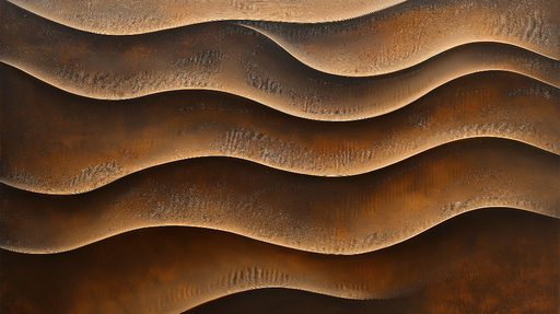 Papier peint ondulations Motif abstrait en dégradé de brun et d'orange