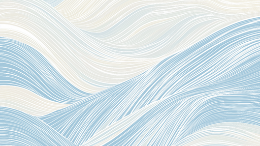 Papier peint ondulations Motif de vagues douces en bleu et crème