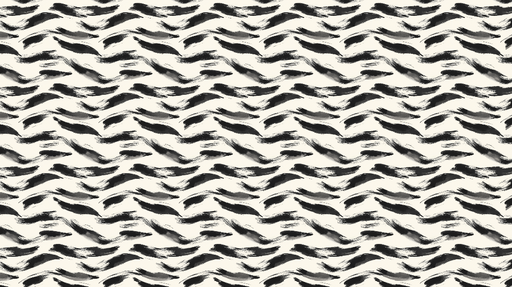 Papier peint ondulations noires et blanches Motif artistique aux traits fluides