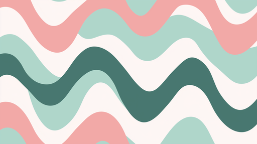 Papier peint ondulé Motif abstrait aux vagues rosées et vertes