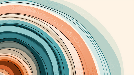 Papier peint ondulé Motifs de courbes colorées en tons doux