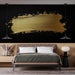Papier peint design abstrait noir avec touche dorée pour chambre moderne