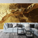 Papier peint doré avec texture brillante pour salon moderne et élégant