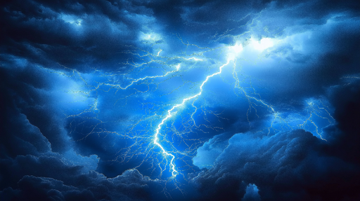 Papier peint orage Ciel dramatique avec éclairs lumineux