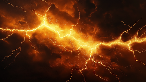 Papier peint orage Éclairs lumineux sur un fond sombre