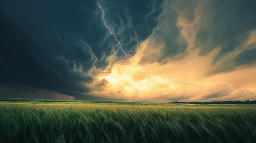 Papier peint orageux Ciel dramatique avec nuages et éclairs