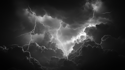 Papier peint orageux Éclairs dramatiques à travers des nuages sombres