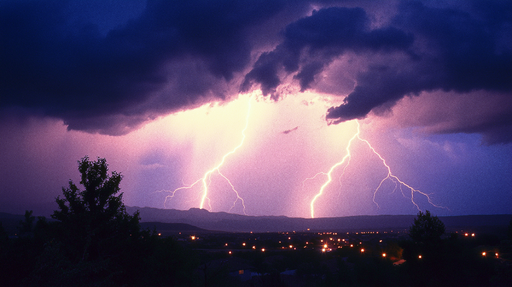 Papier peint orageux Éclairs illuminant un ciel sombre et dramatique