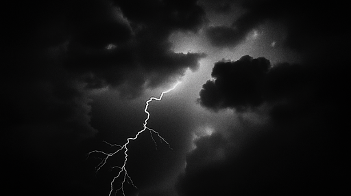 Papier peint orageux Éclairs majestueux dans un ciel sombre