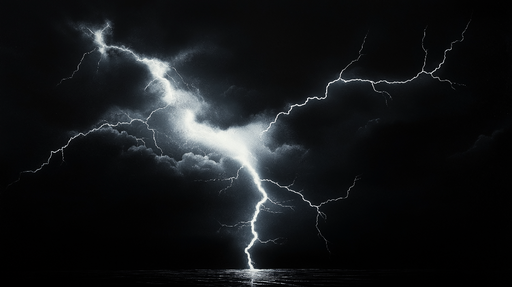 Papier peint orageux Éclairs saisissants dans un ciel sombre