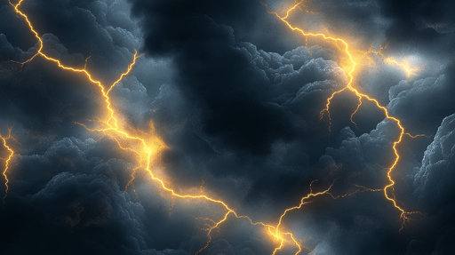 Papier peint orageux Nuages sombres et éclairs illuminés