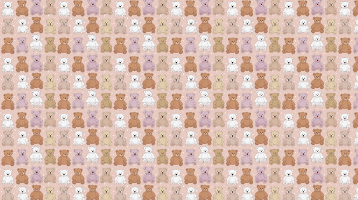 Papier peint ours en peluche Motif adorable de nounours colorés sur fond pastel