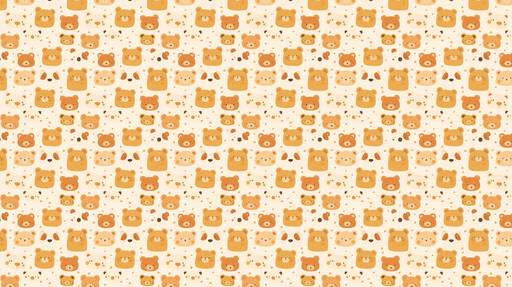 Papier peint ours mignon Motifs d'ours en nuances de marron et crème