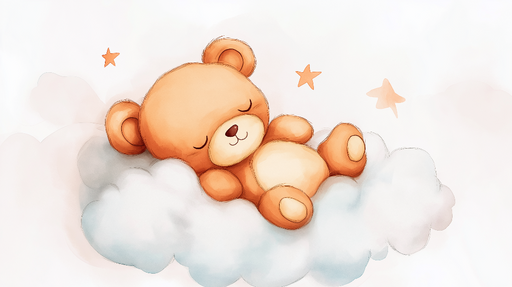 Papier peint ourson Douce nuit étoilée