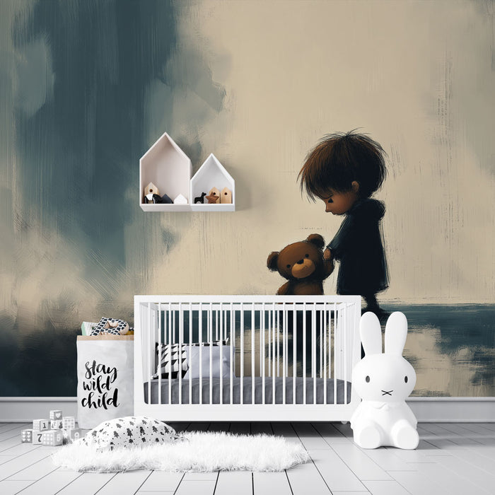 Papier peint ourson | Tendresse et solitude