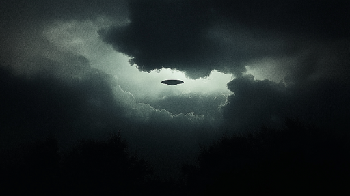 Papier peint OVNI Spectre mystérieux dans un ciel nuageux
