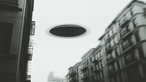 Papier peint OVNI Une rencontre mystérieuse en noir et blanc