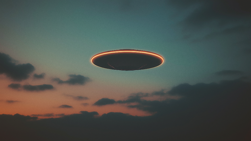 Papier peint OVNI Vaisseau spatial au crépuscule