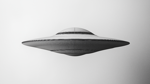 Papier peint OVNI Vaisseau spatial élégant sur fond neutre