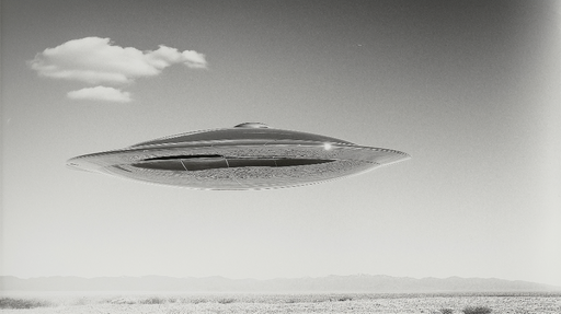 Papier peint OVNI Vaisseau spatial futuriste dans un paysage désertique