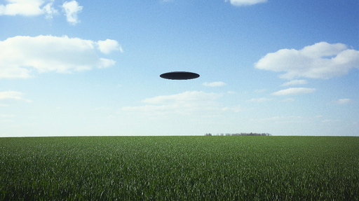 Papier peint OVNI Vaste champ sous un ciel bleu