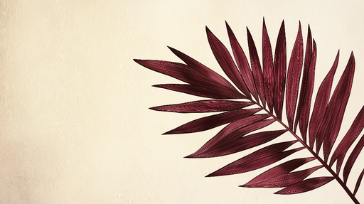 Papier peint palme Bordeaux Élégance d'une feuille tropicale sur fond neutre