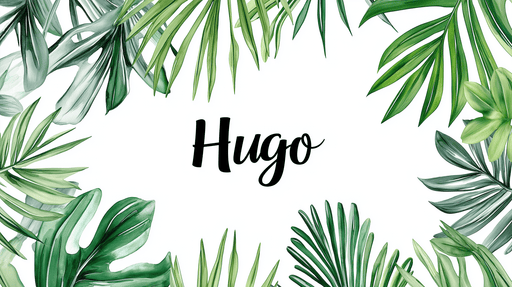 Papier peint palmier Décoration tropicale avec prénom Hugo