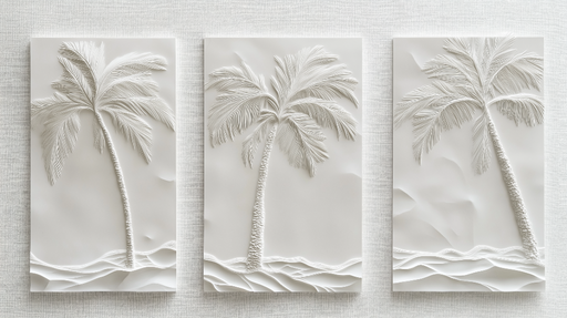 Papier peint palmier Élégance minimaliste avec motifs en relief