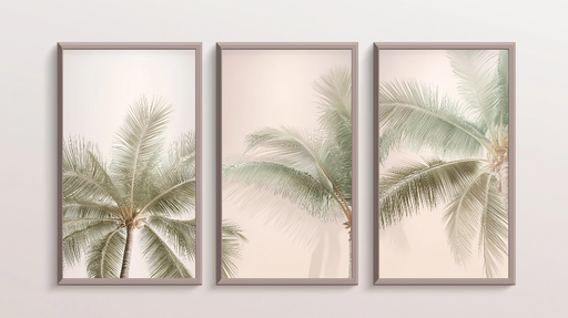 Papier peint palmier Élégantes feuilles de palmier sur fond doux