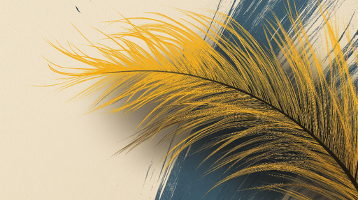 Papier peint palmier Feuille de palmier jaune sur fond texturé