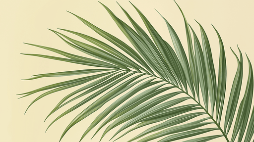 Papier peint palmier Feuille de palmier sur fond doux