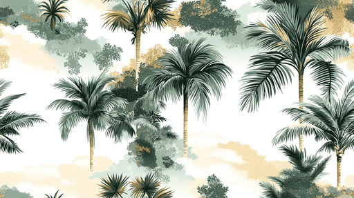 Papier peint palmier Forêt tropicale élégante avec palmiers luxuriants