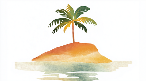 Papier peint palmier Île Tropicale avec Palmier