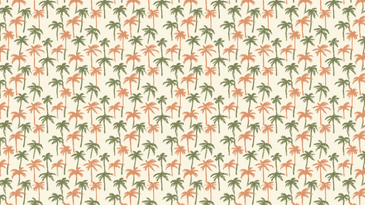 Papier peint palmier Motif ludique de palmiers colorés sur fond crème