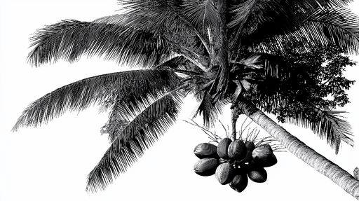 Papier peint palmier noir et blanc Élégance du feuillage tropical en monochrome
