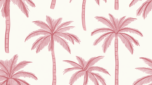 Papier peint palmier Palmiers stylisés en rose sur fond clair