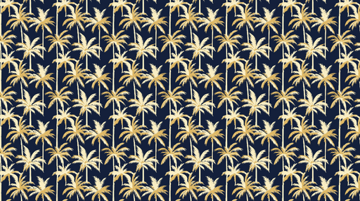 Papier peint palmiers dorés Un motif tropical sur fond marine