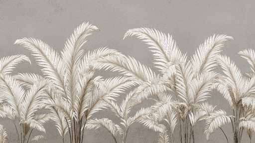 Papier peint palmiers élégants Feuilles délicates sur fond subtil