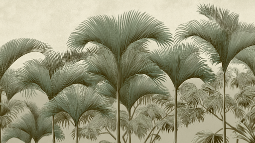 Papier peint palmiers Élégants palmiers stylisés sur fond neutre